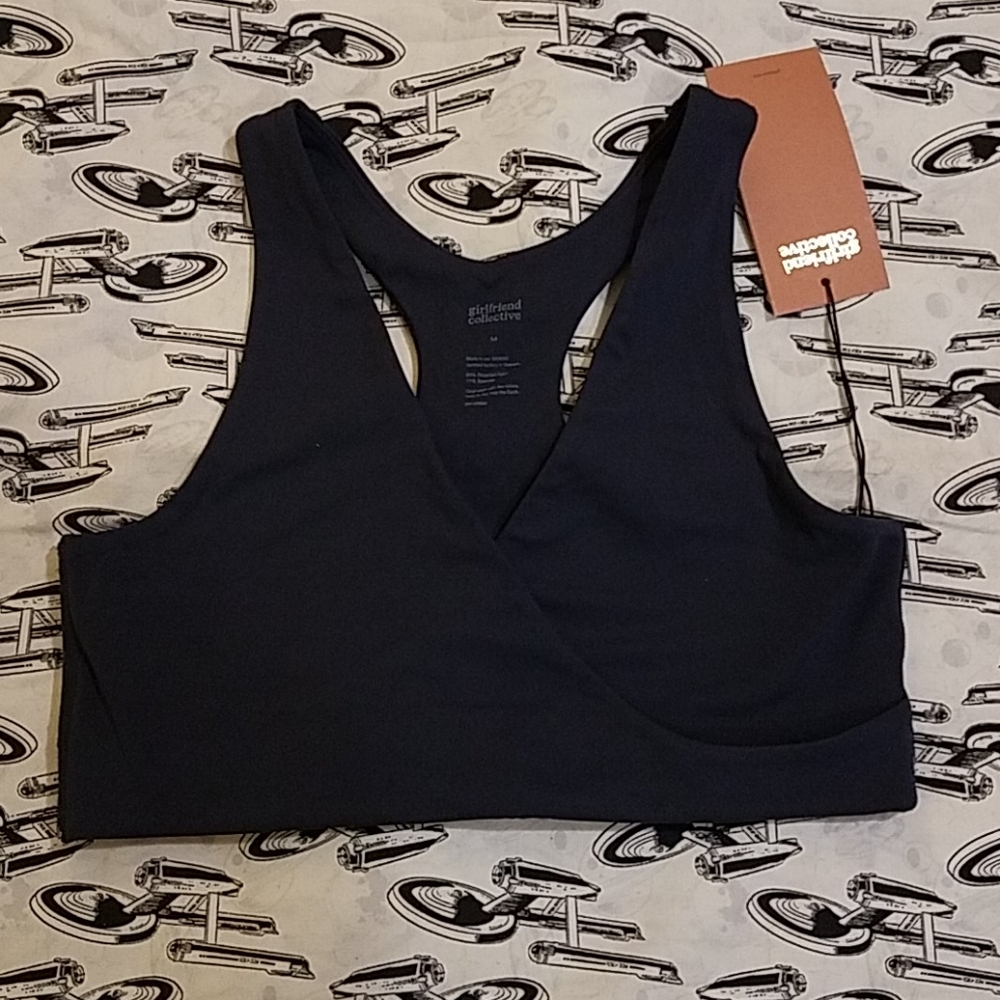 Girlfriend Collective Navy May Crossover Bra